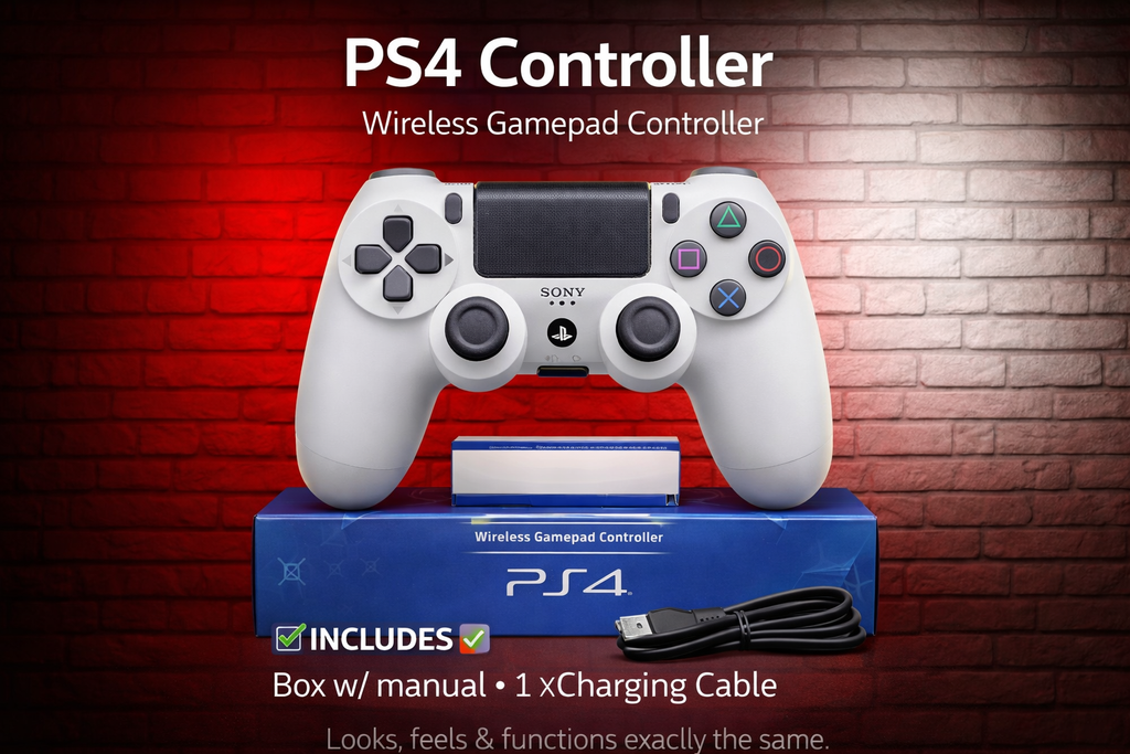 PS4 Replacement Wireless Controller (White)